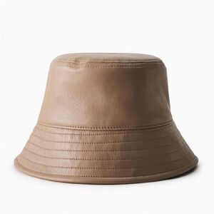 BABATON | Brown Faux Leather Bucket Hat
